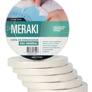 Cinta enmascarar 12mm x 50 mts- Meraki