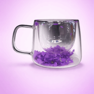 Taza con flores d/vidrio (55131)